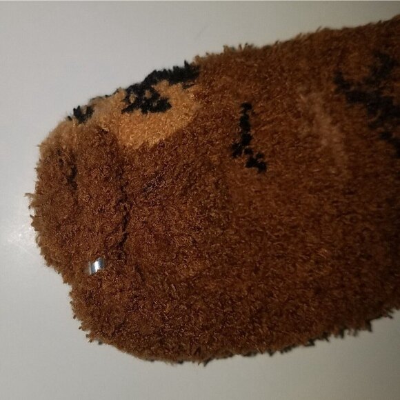 NEW 2 Pairs Brown Deer Kids Cozy Socks Fuzzy Size 7-8.5 Lot Reindeer - Picture 2 of 6